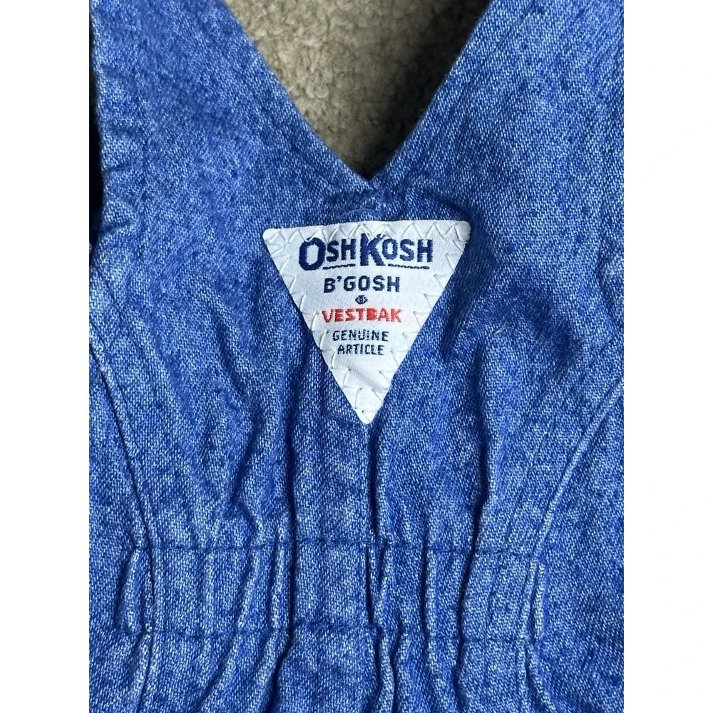 Vintage 80s Oshkosh Bgosh Overalls Denim Osh Kosh Teddy Bear Baseball 3/6 Months